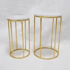 Custom size wrought iron marble top gold flower ball stand centerpieces for wedding decor