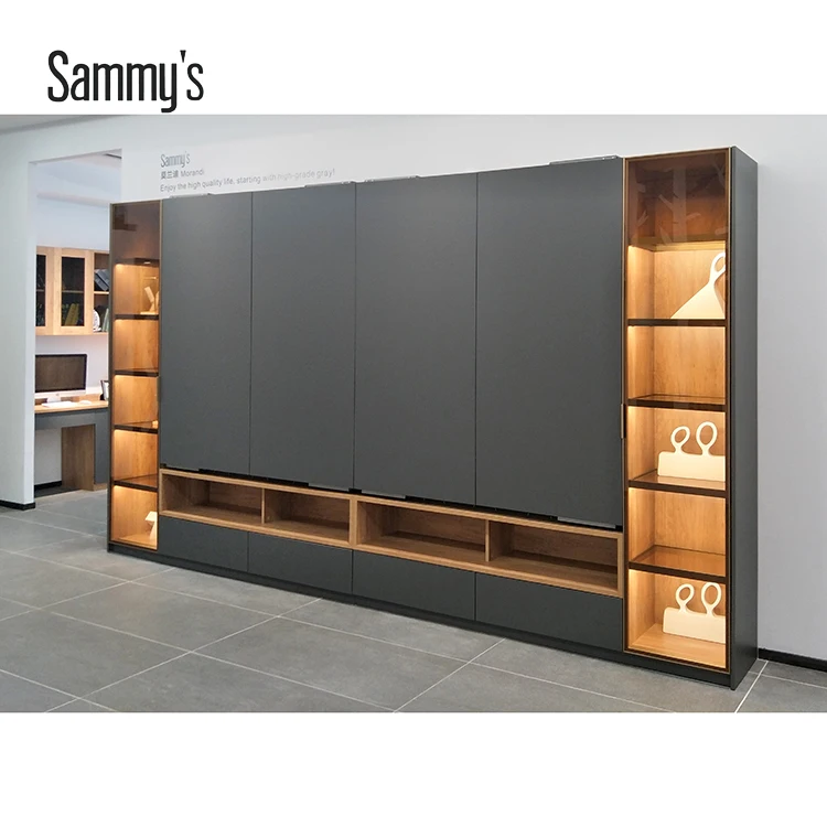 2019 New Model Modern Tv Cabinet Design With Led Light And Electric Sliding Door View Tv Cabinet Design Sammys Product Details From Foshan Sammy S