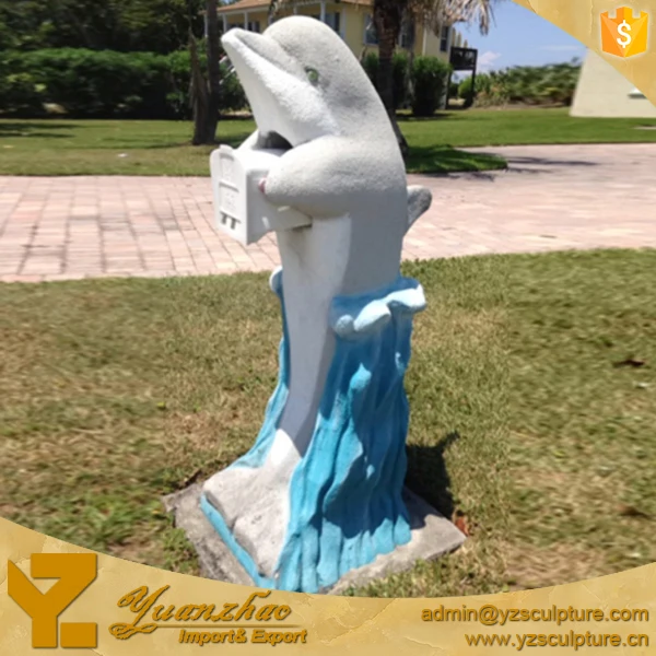 Garden Decoration Antique Waterproof Bronze Animal Dolphin Mailbox