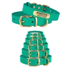 2019 High Quality Personalized Leather Pet Cat Collars, Custom Dog Collar with Dog Tag