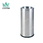 DB-34M Floor Standing Metal Ashtray Funnel Top Dust Garbage Can Bin, Public Office Rubbish Trash Can Trash Floor Urn