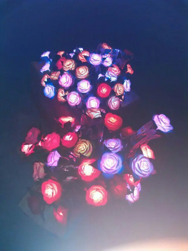 ファンタスティック人工ローズled花屋外装飾人工led花仕入れ・メーカー・工場