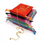 Custom printed velvet jewelry drawstring pouch