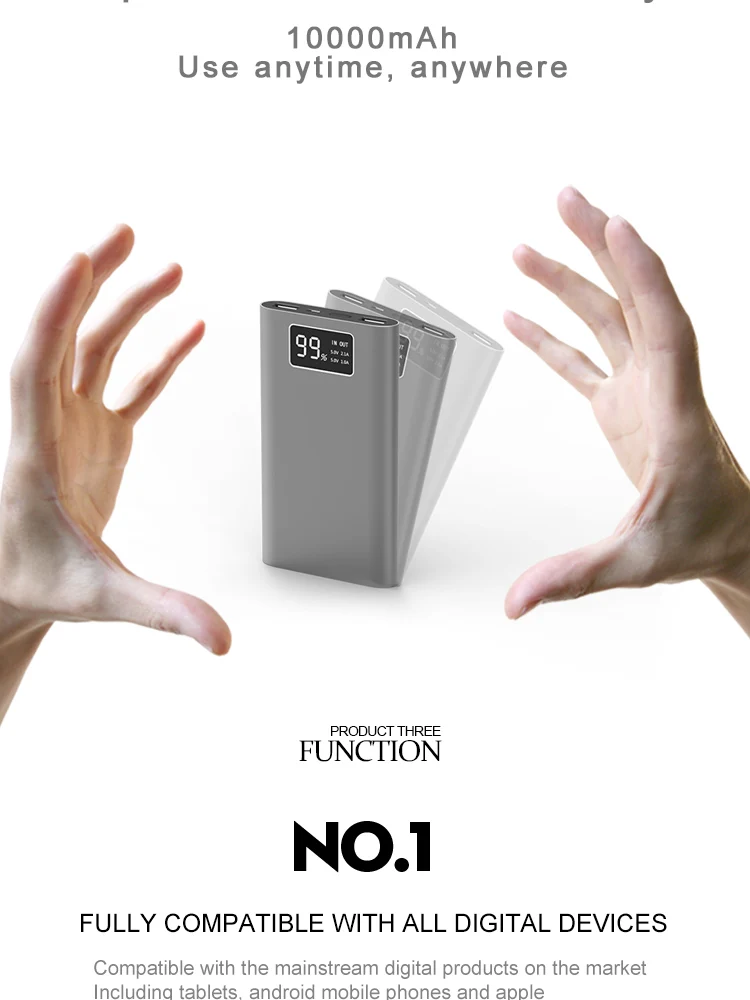 New Arrival ! slim Digital display power bank quickly charge 10000mah - ANKUX.COM