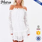 Summer Classic Mini Style Off Shoulder Women White Lace Dress