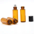 wholesale 5ml 8ml 10ml 15ml frosted amber roll on glass bottle for perfume
