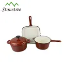 Colored Enamel Cooking Pot Set/ Cast Iron Cookware/Kitchenware for sale