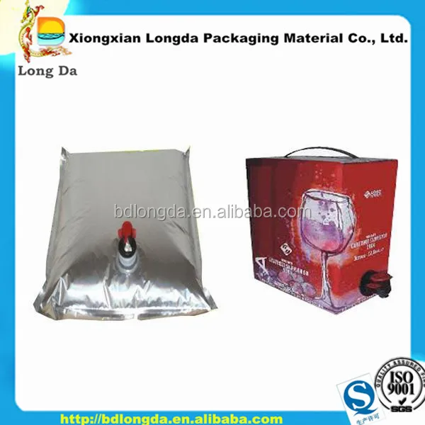 plastic bib bag in box 10 liter wine dispenser