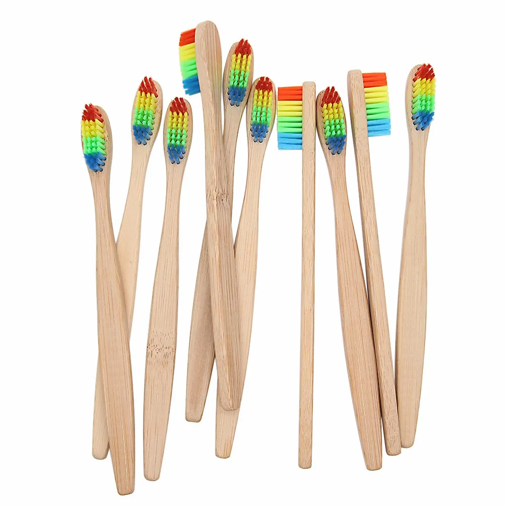 round medium bristle bamboo toothbrush with bamboo case