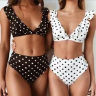 Custom 2019 young girls low cut lace swimwear bikini high waist bikinis woman swimwear ladies swim wear sexy