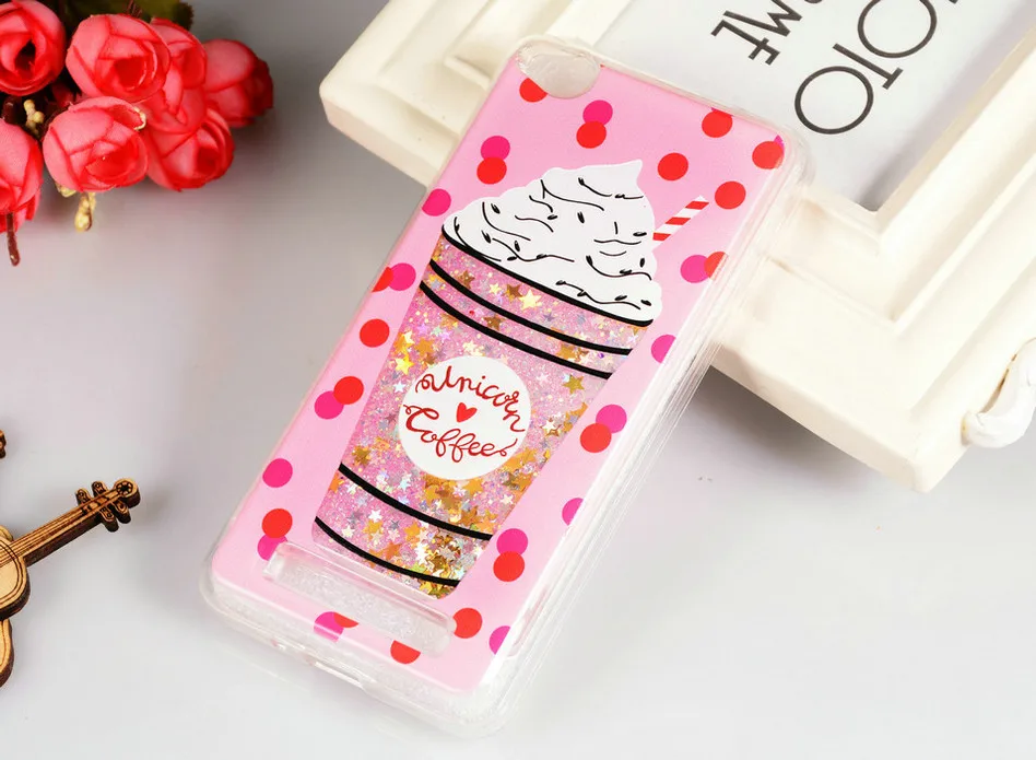 WHAY Redmi4A Case For Xiaomi Redmi 4A Cases Glitter Quicksand Liquid Silicone Phone Case For Xiaomi Redmi 4A Case Cute (2)