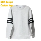 OEM Top Quality Ink print 100% polyester custom size Label design Grey O neck Men Sweat shirt with Rib