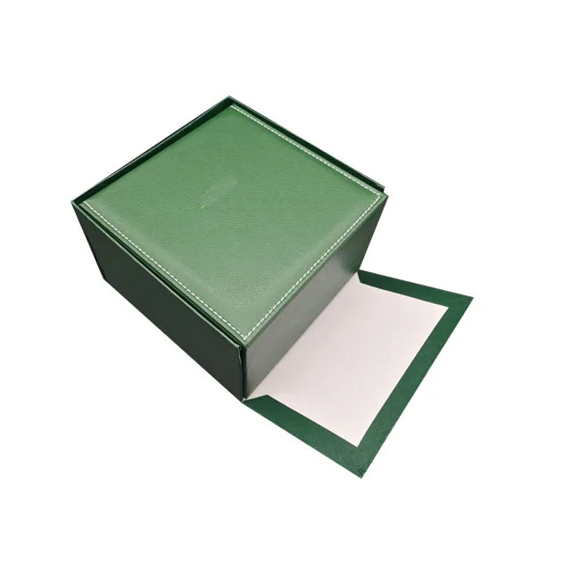 luxury design green color leather gift box for watch packaging