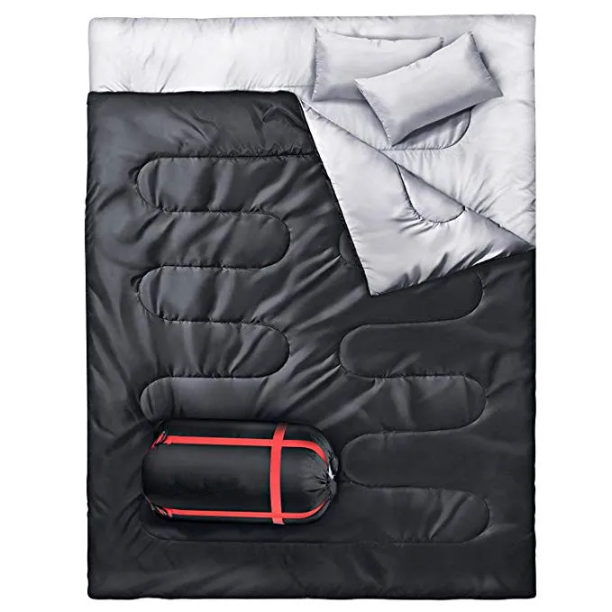 Amazon Hot Double Sleeping Bag with 2 Camping Pillows, Waterproof Lightweight 2 Person Adults Sleeping Bag for Camping, Backpack, Black
Amazon Hot Double Sleeping Bag with 2 Camping Pillows, Waterproof Lightweight 2 Person Adults Sleeping Bag for Camping, Backpack, Black