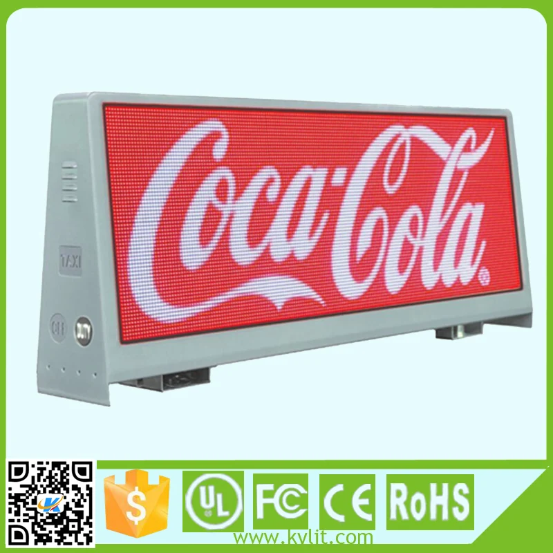 High defination full color 3g taxi roof top advertising led screen