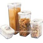 SINOGLASS 4 Pcs Cubi Plastic Lid Airtight Storage canister Jar Set