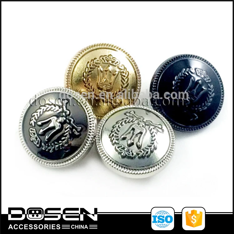 Vintage Crest Pattern Gold Gunmetal Black Matte Silver Ridge Rim Metal Press Button Snap Button Snap Fasteners Diameter 12.7 mm