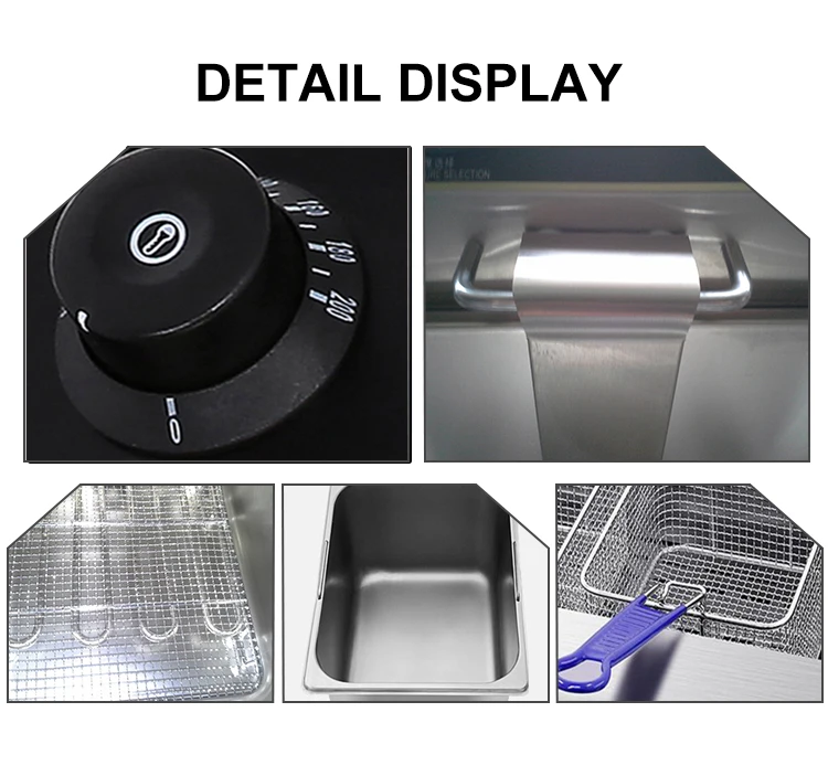 Commercial Use Stainless Steel Restaurant Counter Top 15 L LPG French Fries Chicken Gas Deep Fryer for Kitchen