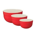 Eco-friendly Mixing Bowl Set Plastic Mixing Bowl Set Unbreakable 3 Size Two-tone Plastic Melamine Ware Mixing Bowl Set