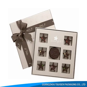 luxury cardboard paper gift packaging chocolate box with ribbon