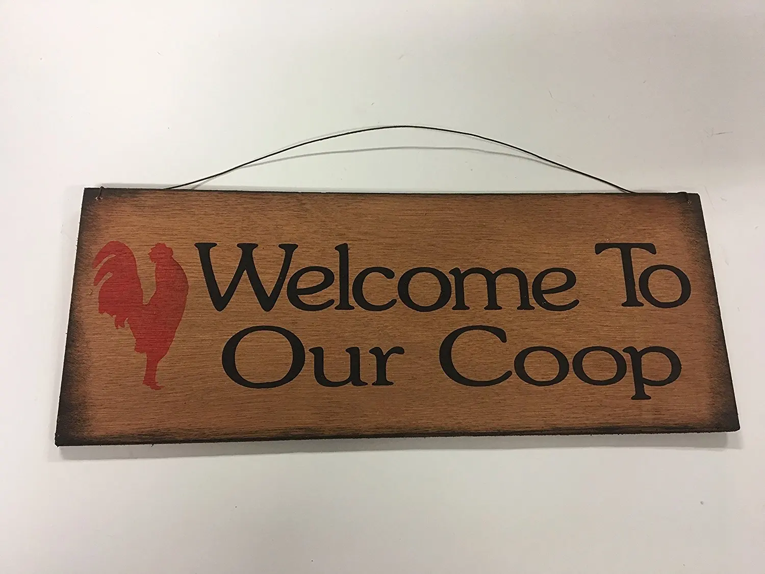 welcome to our coop rooster country kitchen hand stenciled