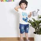 kids clothing sets print t-shirts denim shorts boys fashion kids garments