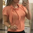 KEYIDI 2019 Factory Direct Marketing summer Casual straps round neck short chiffon blouse woman