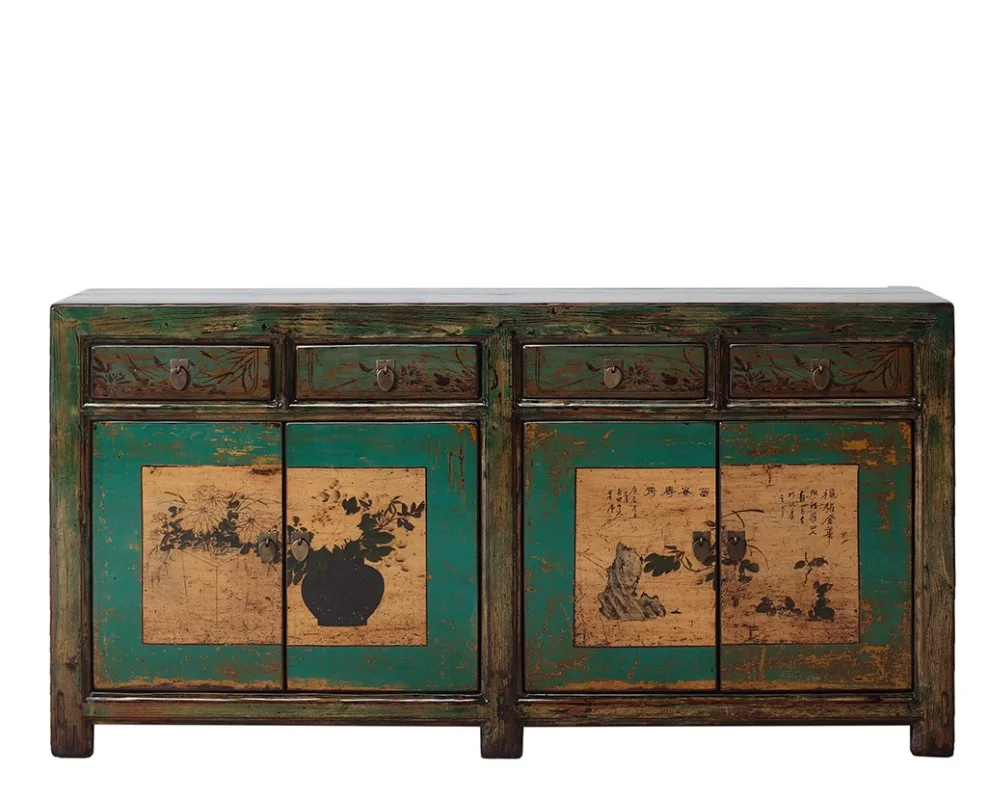 chinese antique furniture handmade painted cabinet