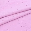 Pink broken hole inelastic slub 100 mercerized cotton single jersey knit fabric