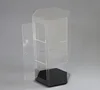 clear 3 layer phone accessory display rotating lockable acrylic cell phone display case with led light