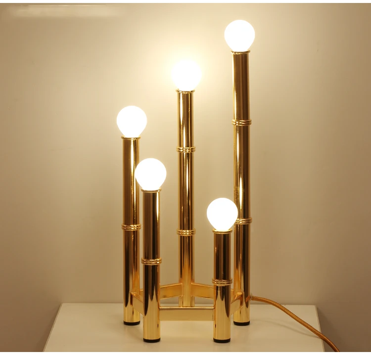 LED postmodern hotel study living room art vertical wrought iron study bedroom light luxury table lamp