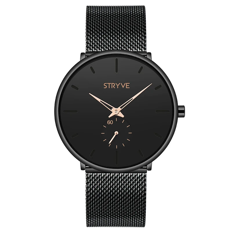 Fashion Mens Watches Top STRYVE Brand Luxury Quartz Watch Men Casual Slim Mesh Steel Waterproof Sport Watch Relogio Masculino
Fashion Mens Watches Top STRYVE Brand Luxury Quartz Watch Men Casual Slim Mesh Steel Waterproof Sport Watch Relogio Masculino