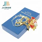 Custom carton shape zinc alloy gold plating soft enamel oem keyrings