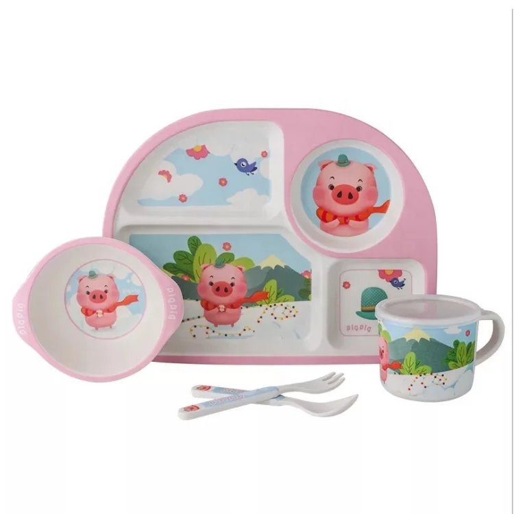 Biodegradable Bamboo Fiber Dinnerware Set for Kids 4 Compartment Plate with Bowl Cup Fork Spoon
Biodegradable Bamboo Fiber Dinnerware Set for Kids 4 Compartment Plate with Bowl Cup Fork Spoon