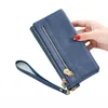Hot Sale 2018 Lady Girl Leather Wallet Long Double Zipper Phone Bags Clutches Coin Purses