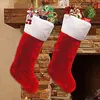 Non-woven or Velvet Material Santa Stockings Plush Velvet Wholesale Plush Christmas Stockings