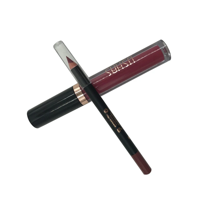 Factory production wholesale hot selling private label high quality waterproof matte lipstick lip gloss with lip liner pencil, Customized
Factory production wholesale hot selling private label high quality waterproof matte lipstick lip gloss with lip liner pencil, Customized