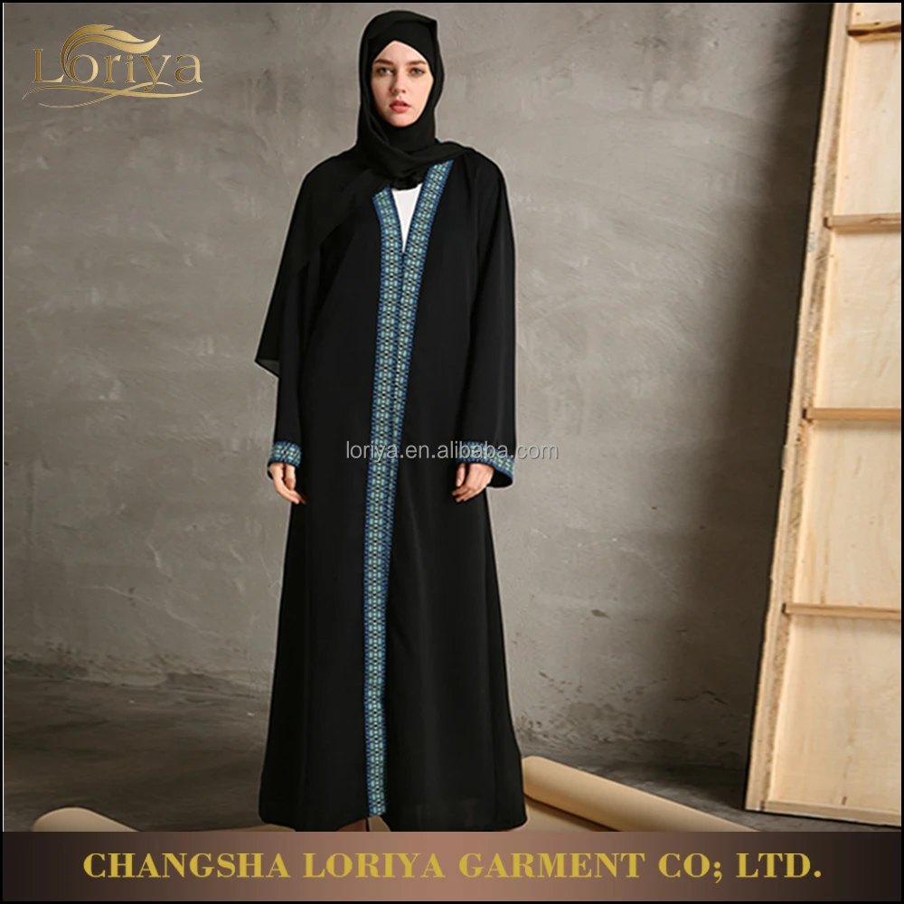 أعلى بيع جميلة بنت قفطان المغربي jubah فستان ماكسي ل النساء الإسلامي النداء الأسود سهل العباءة دبي جبهة مفتوحة مع حزام