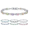 Caoshi New Trendy 925 Silver Filled Multicolor Stone Bracelets Gifts For Her Zircon Bracelet
