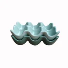 Home used wholesale multi colour ceramic egg holder stoneware egg tray plate kitchen deviled egg platter