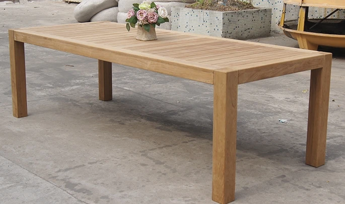 Hot sale outdoor furniture simple design Burmese teak dining set