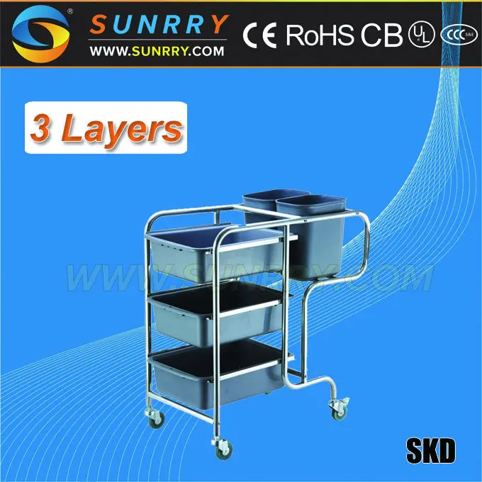 Good Quality Folding Food Service Trolley Prices Round Hotel Laundry And Cleaning Equipment