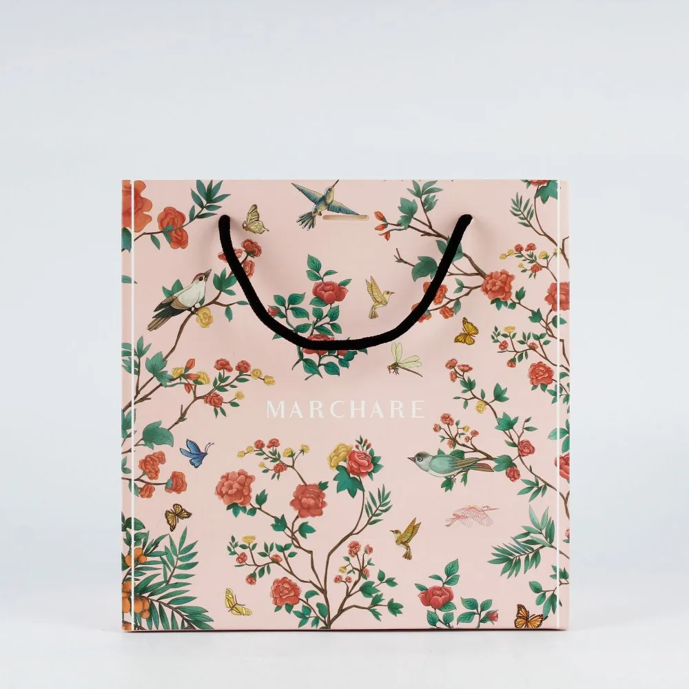 gift bag pink flowers color cute style packing gift clothes