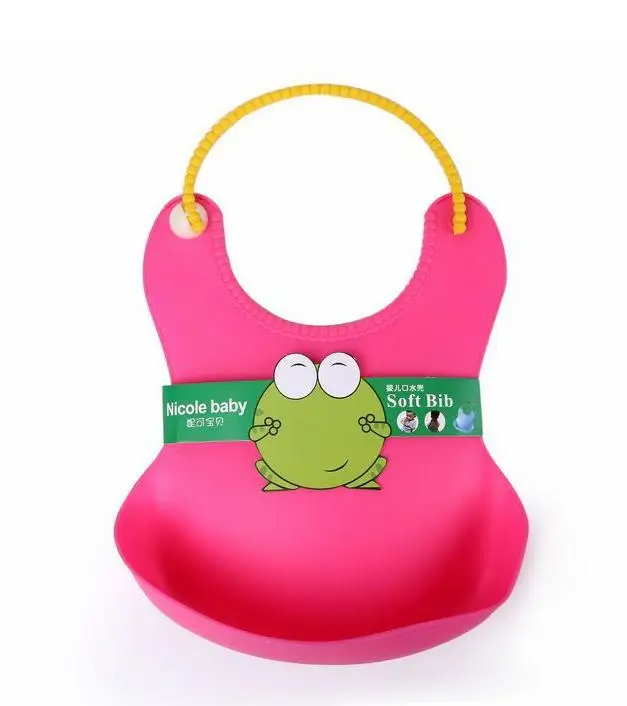 Men and women baby bib stereo waterproof bag Baby bib plastic leakproof pocket soft bib