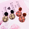 Best Selling Korea Retro Geometric Hoop Earring Circle Womens Cotton Thread Square Drop Earrings