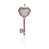 Vanever Diamond Key Pendant Necklace Secret Heart Design for Gift