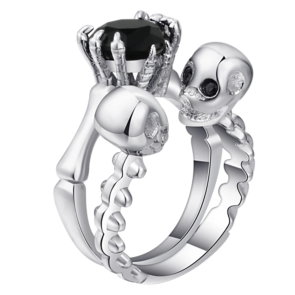 New trend personality skull black zircon ring men diamond engagement rings jewelry for women
New trend personality skull black zircon ring men diamond engagement rings jewelry for women