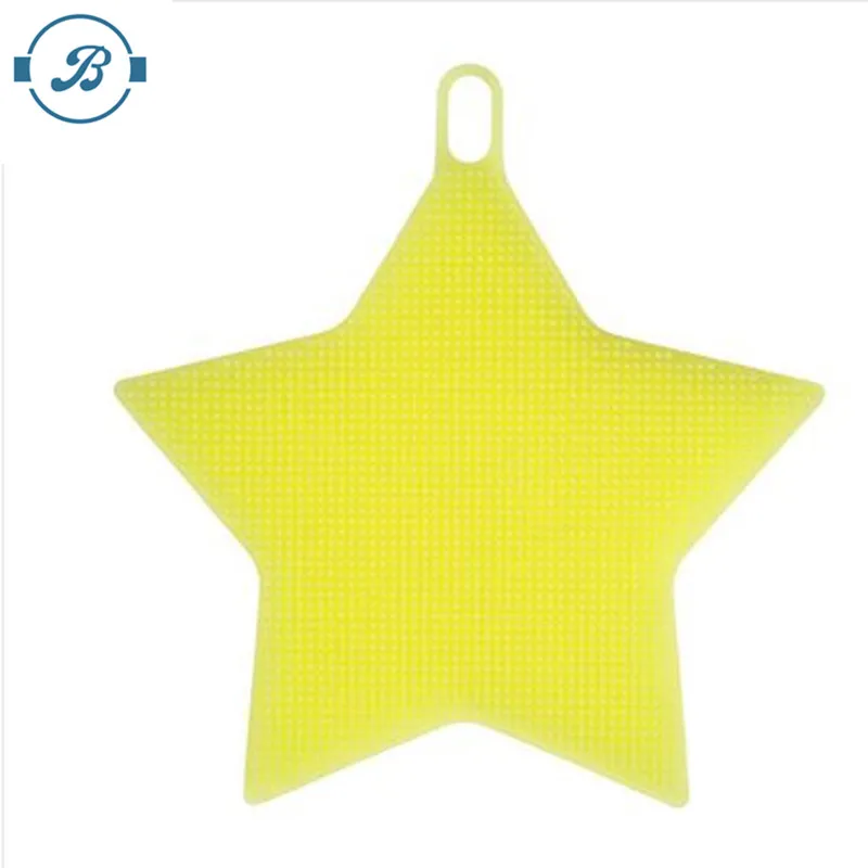 Portable non-toxic silicone yellow kitchen washing sponge
