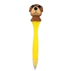Custom 3d popeyed pug ballpoint pens, glitter squeeze pop eyes plastic dog pens
