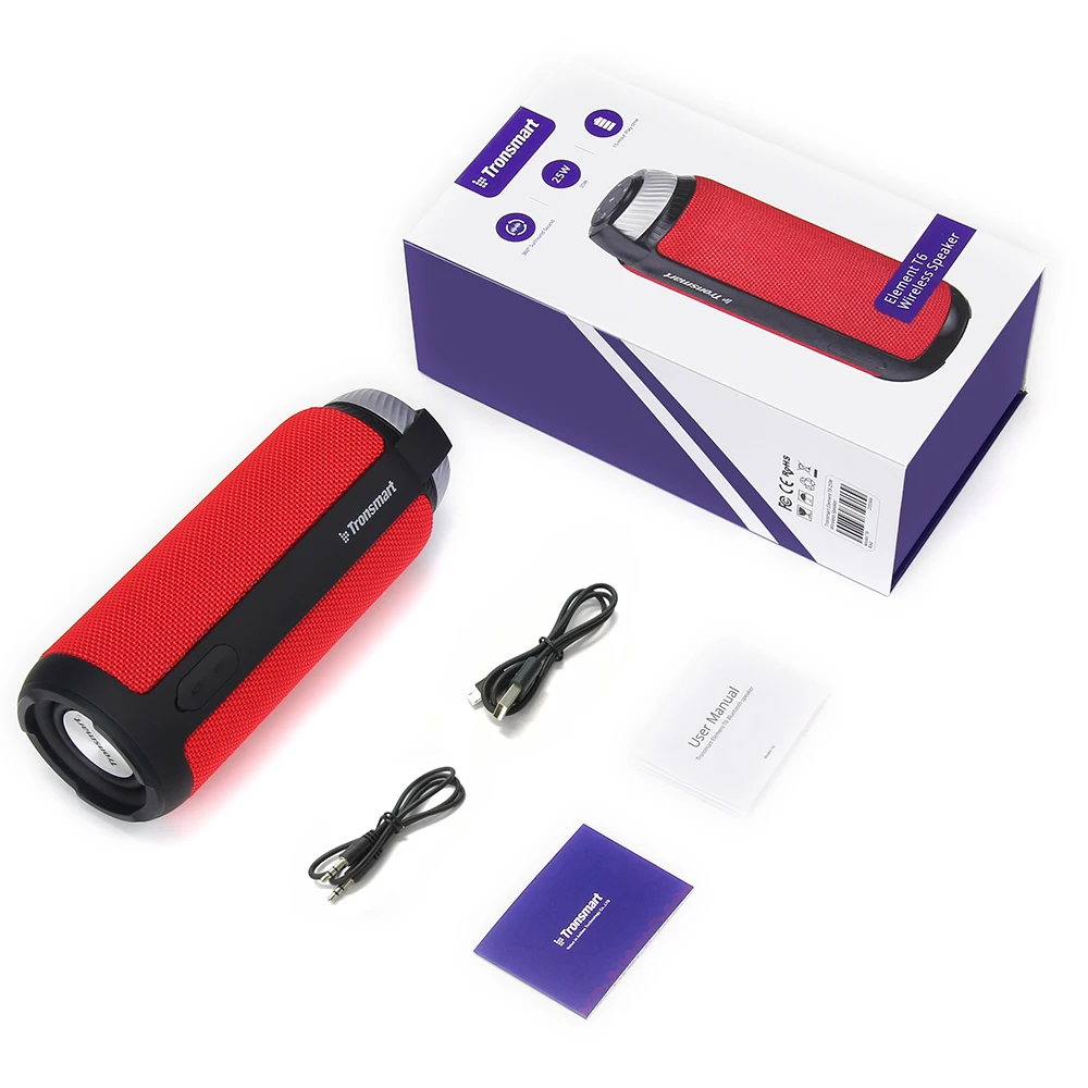 In Stock Tronsmart Element T6 25W Portable BT Speaker with Built-in Microphone Enhanced Bass - ANKUX.COM